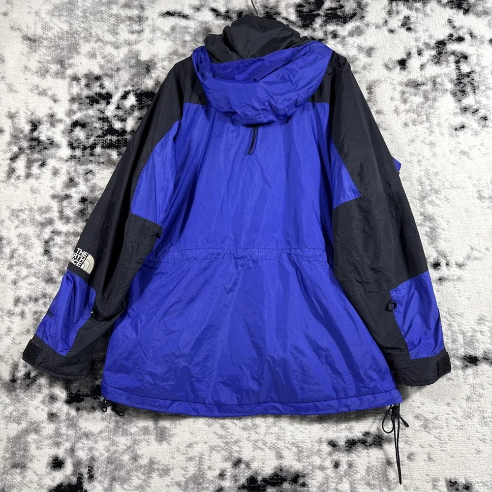 North Face Jacket Mens Size Large Blue Full Zip Snap Gore-tex Hooded Outdoors‎